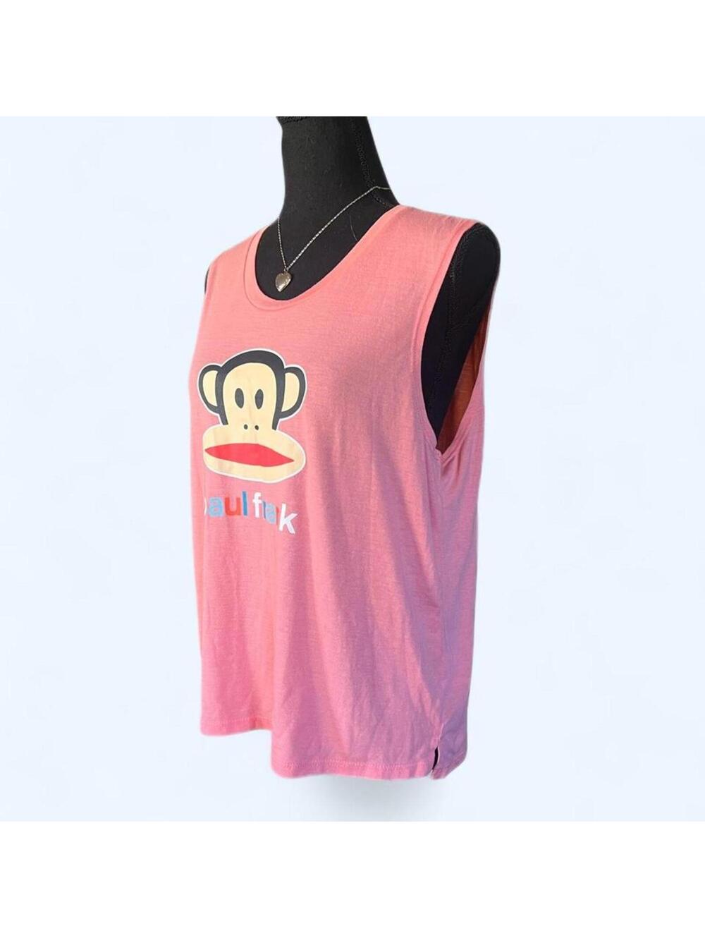 bubblegum pink mcbling coquette paul frank graphic tank size large 💗 - Picture 4 of 5